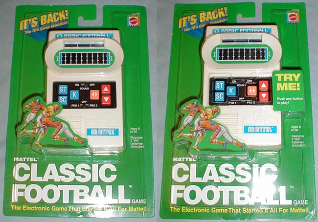 mattel classic football handheld game