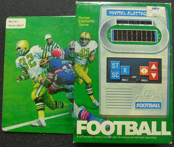 electronic football game from the 70s